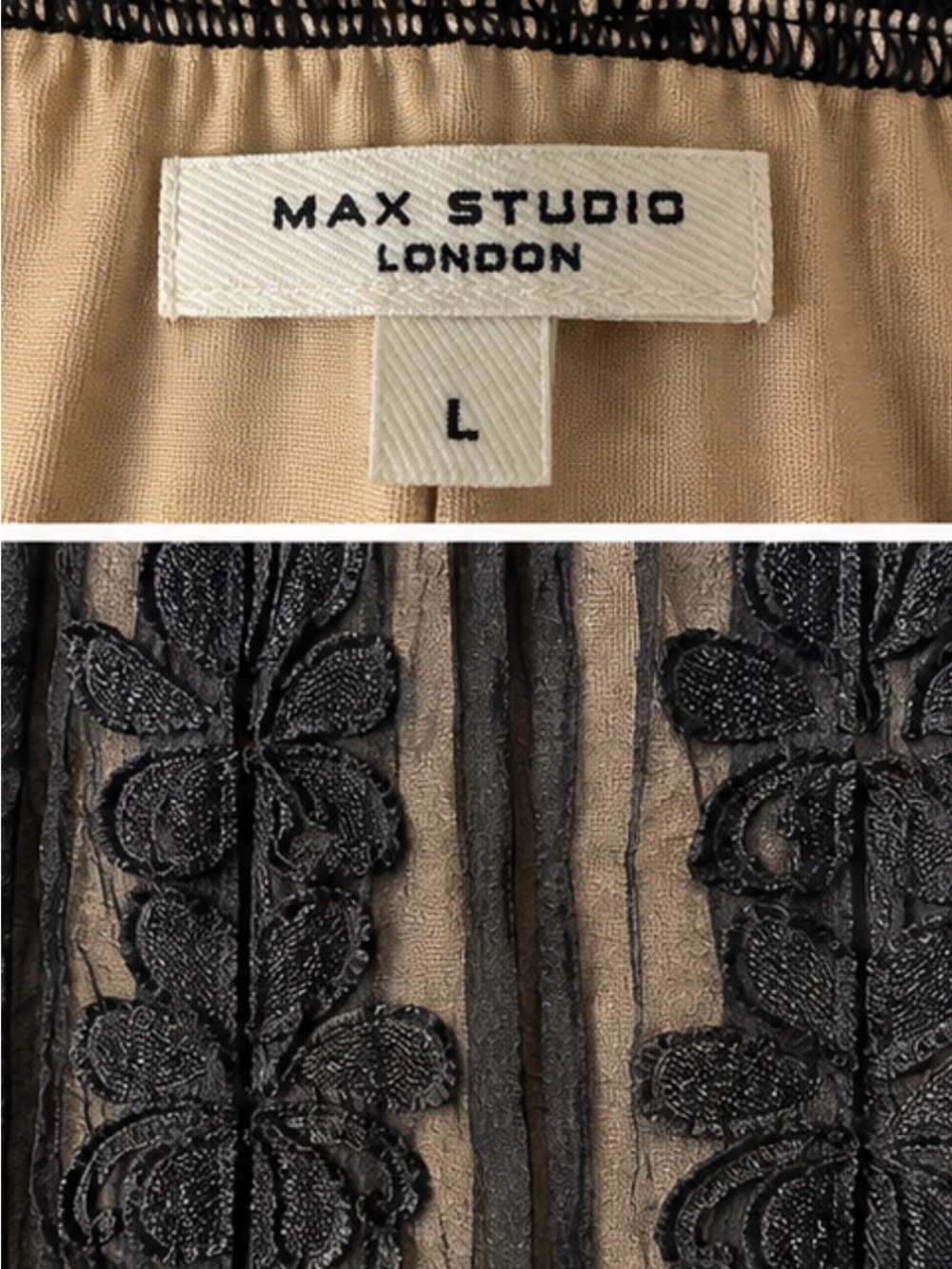 Max Studio Black Sheer Embroidered Maxi Skirt - Picture 2 of 2